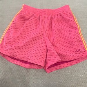 Hot pink shorts w/ pink and yellow stripe down